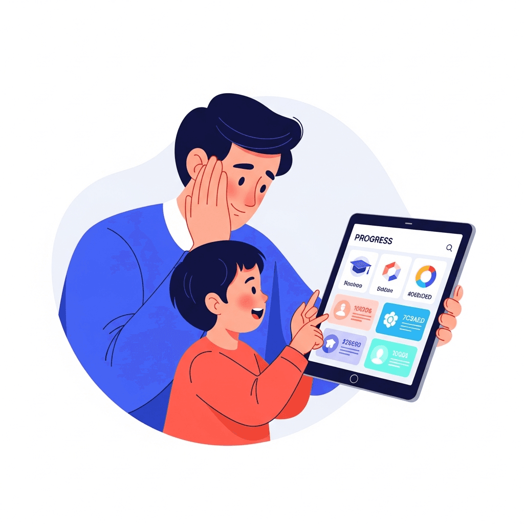 Parent and child learning together with DoerDo